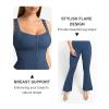 imagePopilush Shapewear Jumpsuit  Faux Denim Jumpsuit For Women Built In Shapewear Tummy Control Jean Romper Full BodysuitsBlue