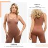imagePopilush Shapewear Workout Jumpsuit for Women  Built In Shapewear Square Neck Romper with Pocket Bodysuit for WomenBrown