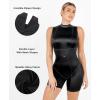 imagePopilush Womens Summer Bodycon Jumpsuits Casual Sleeveless Stretchy Shorts Rompers Zipper BodysuitBlack Bodycon Jumpsuits