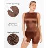 imagePopilush Womens Summer Bodycon Jumpsuits Casual Sleeveless Stretchy Shorts Rompers Zipper BodysuitBrown Bodycon Jumpsuits