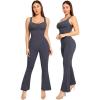 imagePopilush Shapewear Jumpsuit  Faux Denim Jumpsuit For Women Built In Shapewear Tummy Control Jean Romper Full BodysuitsBlack
