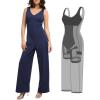 imagePopilush Shapewear Jumpsuit For Womens Romper BuiltIn Shapewear Jumpsuits For Women Tummy ControlBlue