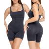 imagePopilush Shapewear Jumpsuits For Women Tummy Control Causual Jumpsuit Bodycon Formal Square Neck RomperBlack