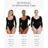 imagePopilush Long Sleeve Shapewear Bodysuit Tummy Control Henley Button Up Modal Scoop Neck Body Suit Tank TopsWhite