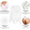 imagePopilush Long Sleeve Shapewear Bodysuit Tummy Control Henley Button Up Modal Scoop Neck Body Suit Tank TopsWhite
