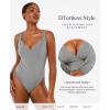 imagePopilush Body Suits for Womens Tummy Control  Modal Soft Shapewear Bodysuit Lace Layered Bra Going Out TopsGrey