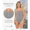 imagePopilush Lace Trimmed Bodysuits for Women  Soft Modal Camisole Tops Cute Thong Body Suits  2025 Summer Trendy TopsGrey