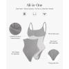 imagePopilush Lace Trimmed Bodysuits for Women  Soft Modal Camisole Tops Cute Thong Body Suits  2025 Summer Trendy TopsGrey