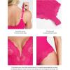 imagePopilush Shapewear Bodysuit Lace Corset Tops for Large Bust Tummy Control Low Back V Neck Thong Bodysuits for WomenPink