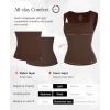 imagePopilush Square Neck Tops for Women  Sleeveless Womens Basic Tummy Control Shapewear Tank Tops Going Out TopsDark Brown