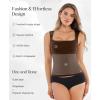 imagePopilush Square Neck Tops for Women  Sleeveless Womens Basic Tummy Control Shapewear Tank Tops Going Out TopsDark Brown