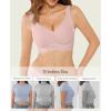 imagePopilush Wireless Bras for Women Full Coverage Wide Straps Comfort Bralette Support Push Up Bra No UnderwireA Nude Pink
