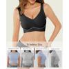 imagePopilush Wireless Bras for Women Full Coverage Wide Straps Comfort Bralette Support Push Up Bra No UnderwireBlack