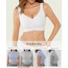 imagePopilush Wireless Bras for Women Full Coverage Wide Straps Comfort Bralette Support Push Up Bra No UnderwireWhite