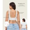 imagePopilush Wireless Bras for Women Full Coverage Wide Straps Comfort Bralette Support Push Up Bra No UnderwireWhite