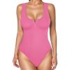 imagePopilush Bodysuits for Women Tummy Control Henley Going Out Outfits Shirt Button Down Body Suits Thong Tank TopsPink