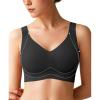 imagePopilush Wireless Bras for Women Full Coverage Wide Straps Comfort Bralette Support Push Up Bra No UnderwireBlack