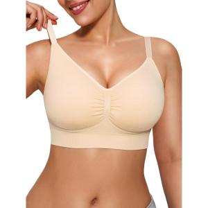 imagePopilush Bralettes for Women with Support Full Coverage Comfort Wireless Bras Push Up Seamless Bra with Removable PadsAskin