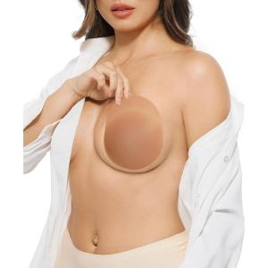 imagePopilush Sticky Bra for Large Breasts  Nipple Covers for Women with Lift  Reusable Adhesive Silicone Nipple PastiesCaramel