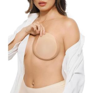 imagePopilush Sticky Bra for Large Breasts  Nipple Covers for Women with Lift  Reusable Adhesive Silicone Nipple PastiesCrme