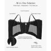 imagePopilush Corset Tops for Women  Shapewear Lace Top Sculpting Detachable Strap Bustier with Buckle Summer SplashBlack