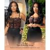 imagePopilush Corset Tops for Women  Shapewear Lace Top Sculpting Detachable Strap Bustier with Buckle Summer SplashLeopard