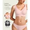 imagePopilush Wireless Bras for Women Full Coverage Wide Straps Comfort Bralette Push Up Bra No UnderwireA Nude Pink