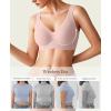 imagePopilush Wireless Bras for Women Full Coverage Wide Straps Comfort Bralette Push Up Bra No UnderwireA Nude Pink