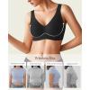imagePopilush Wireless Bras for Women Full Coverage Wide Straps Comfort Bralette Push Up Bra No UnderwireBlack