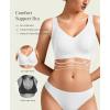 imagePopilush Wireless Bras for Women Full Coverage Wide Straps Comfort Bralette Push Up Bra No UnderwireWhite