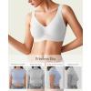 imagePopilush Wireless Bras for Women Full Coverage Wide Straps Comfort Bralette Push Up Bra No UnderwireWhite