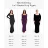 imagePopilush Womens Long Sleeve Maxi Dress Builtin Shapewear Bra Square Neck Fall Formal Wedding Guest Cocktail Bodycon DressesBlue