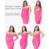 imagePopilush Womens Long Sleeve Maxi Dress Builtin Shapewear Bra Square Neck Fall Formal Wedding Guest Cocktail Bodycon DressesPink