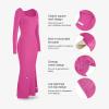 imagePopilush Womens Long Sleeve Maxi Dress Builtin Shapewear Bra Square Neck Fall Formal Wedding Guest Cocktail Bodycon DressesPink