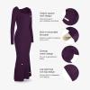 imagePopilush Womens Long Sleeve Maxi Dress Builtin Shapewear Bra Square Neck Fall Formal Wedding Guest Cocktail Bodycon DressesPurple