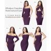 imagePopilush Womens Long Sleeve Maxi Dress Builtin Shapewear Bra Square Neck Fall Formal Wedding Guest Cocktail Bodycon DressesPurple