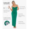 imagePopilush Womens Shapewear Maxi Dress Corset Ruched Bodycon Elegant Formal Cocktail Evening DressesGreen