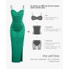 imagePopilush Womens Shapewear Maxi Dress Corset Ruched Bodycon Elegant Formal Cocktail Evening DressesGreen