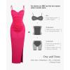 imagePopilush Womens Shapewear Maxi Dress Corset Ruched Bodycon Elegant Formal Cocktail Evening DressesRed