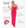 imagePopilush Womens Shapewear Maxi Dress Corset Ruched Bodycon Elegant Formal Cocktail Evening DressesRed