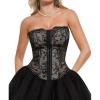 imagePopilush Corset Tops for Women  Shapewear Lace Top Sculpting Detachable Strap Bustier with Buckle Summer SplashSkin
