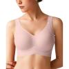imagePopilush Wireless Bras for Women Full Coverage Wide Straps Comfort Bralette Push Up Bra No UnderwireA Nude Pink