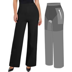 imagePopilush Work Pants Women  High Waisted Dress Pants Comfy Work Office Trousers with Pockets Business Casual OutfitsBlack