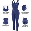 imagePopilush Jumpsuits for Women BuiltIn Bra Square Neck Ribbed Bodycon Workout Seamless Leggings Rompers BodysuitsBlue