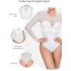 imagePopilush Long Sleeve Body Suits Womens Tummy Control Mesh Shapewear Corset Bodysuit Sheer Going Out Tops Fall OutfitsWhite