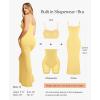 imagePopilush Maxi Dress Bodycon Dresses for Women Cocktail Spaghetti Strap Shapewear Dress Party Date Night Summer LongPastel Yellow