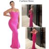 imagePopilush Maxi Dress Bodycon Dresses for Women Cocktail Spaghetti Strap Shapewear Dress Party Date Night Summer LongPink