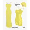 imagePopilush Maxi Dress Bodycon Dresses for Women Cocktail Spaghetti Strap Shapewear Dress Party Date Night Summer LongYellow