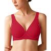 imagePopilush Wireless Bras Women Seamless No Underwire Push Up Bra Supportive Deep V Bralette Everyday Comfortable TShirt BraRed