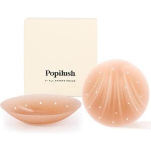 imagePopilush Nipple Covers for Women Sticky Bra Silicone Adhesive  Breathable Invisible Reusable for Wedding Backless DressesCaramel